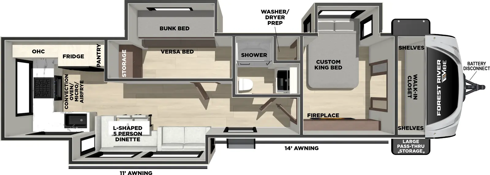 Vibe 3400SB Floorplan